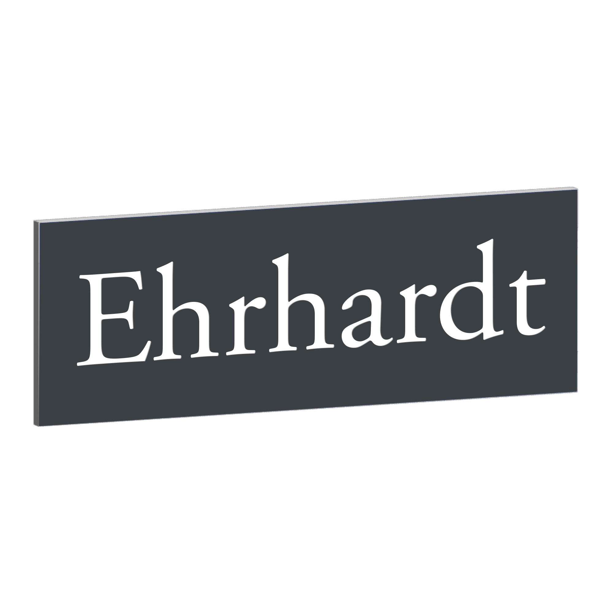 Klingelschild Kongsberg Anthrazitgrau mit Gravur - personalisiertes Türschild 85x30 mm