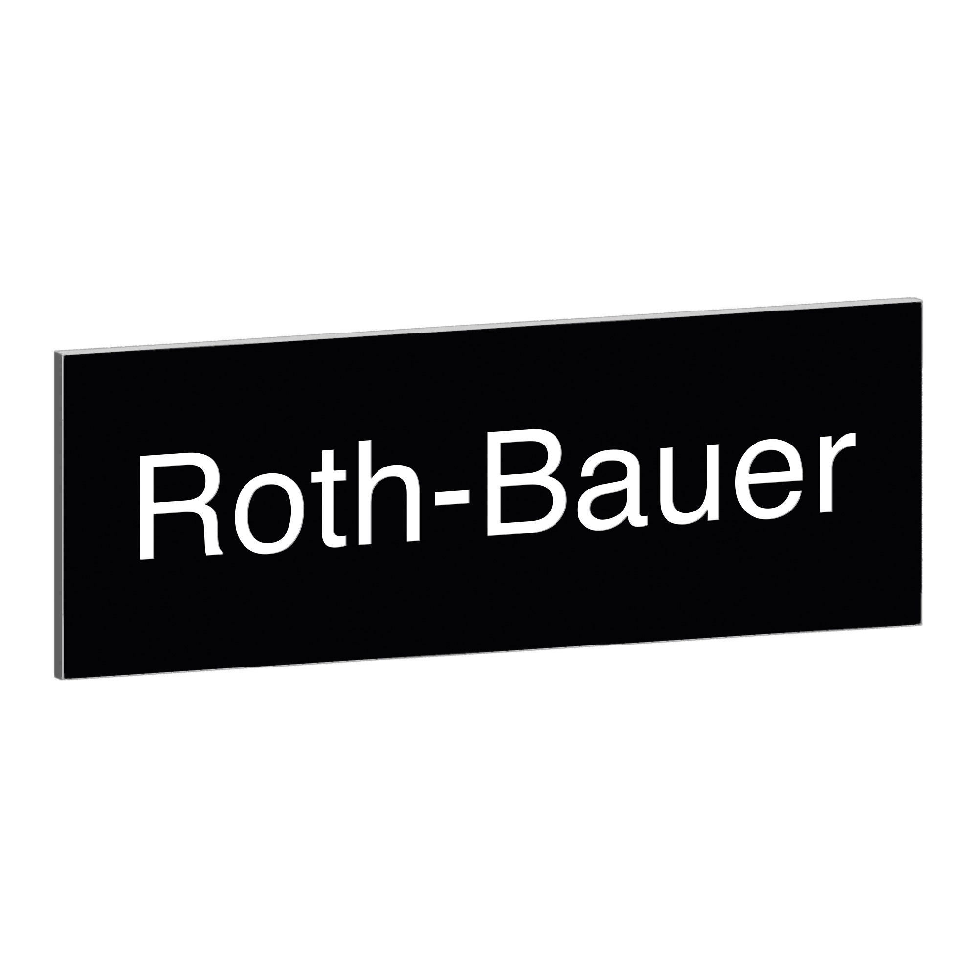 Klingelschild Kongsberg Schwarz mit Gravur - personalisiertes Türschild 85x30 mm