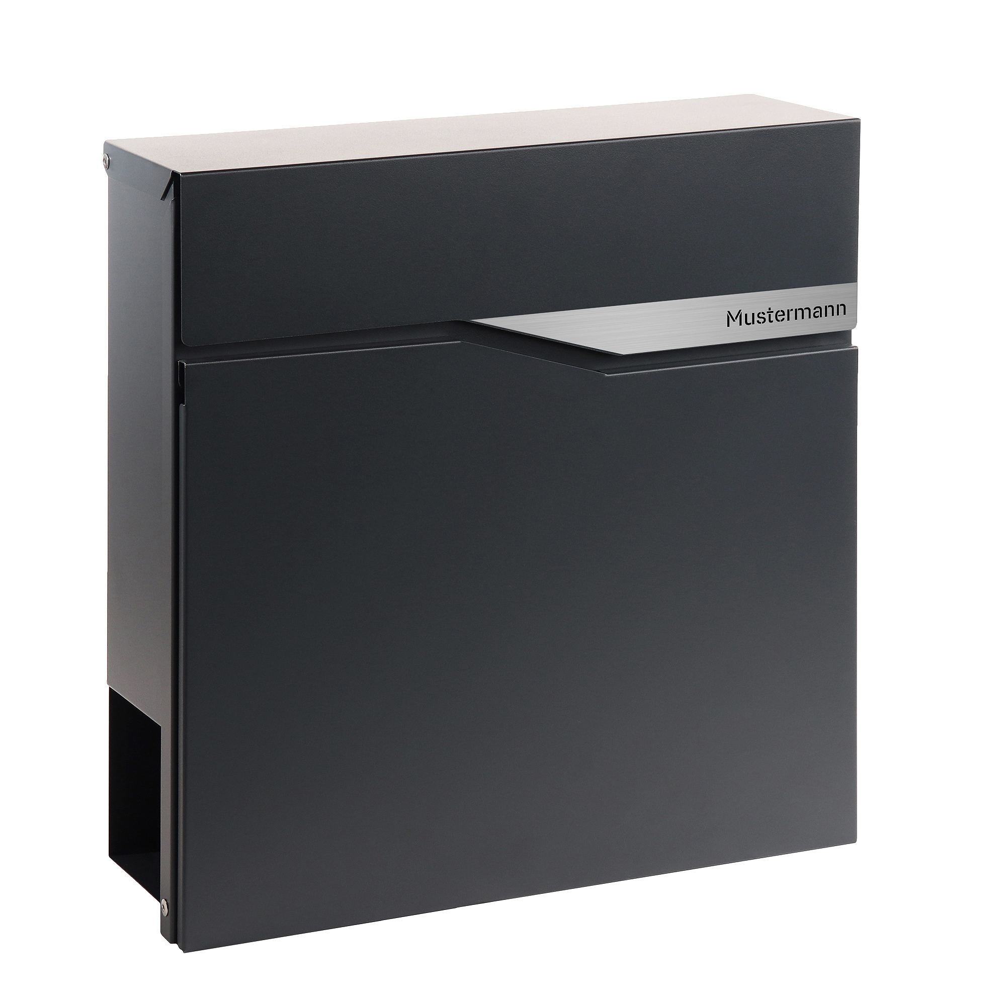 Briefkasten Trelleborg Anthrazit (RAL7016) Zinkstahl mit Zeitungsfach - personalisiert mit Namensschild als Gravur Briefkasten Trelleborg Anthrazit (RAL7016) Zinkstahl mit Zeitungsfach - personalisiert mit Namensschild als Gravur