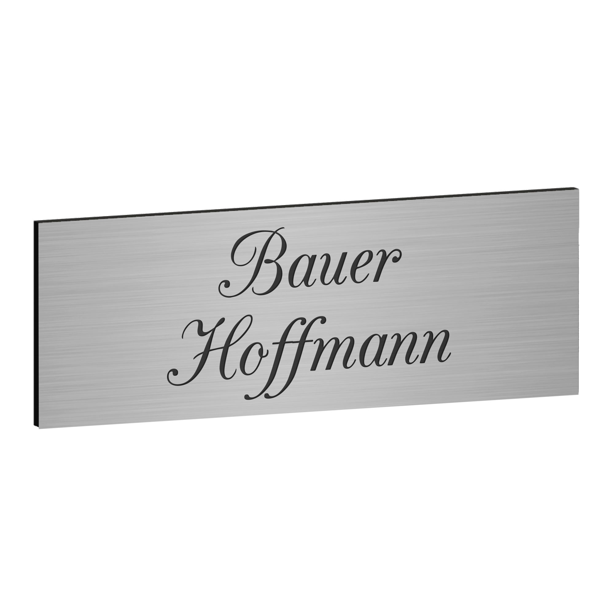 Klingelschild Kongsberg Silber mit Gravur - personalisiertes Türschild 85x30 mm
