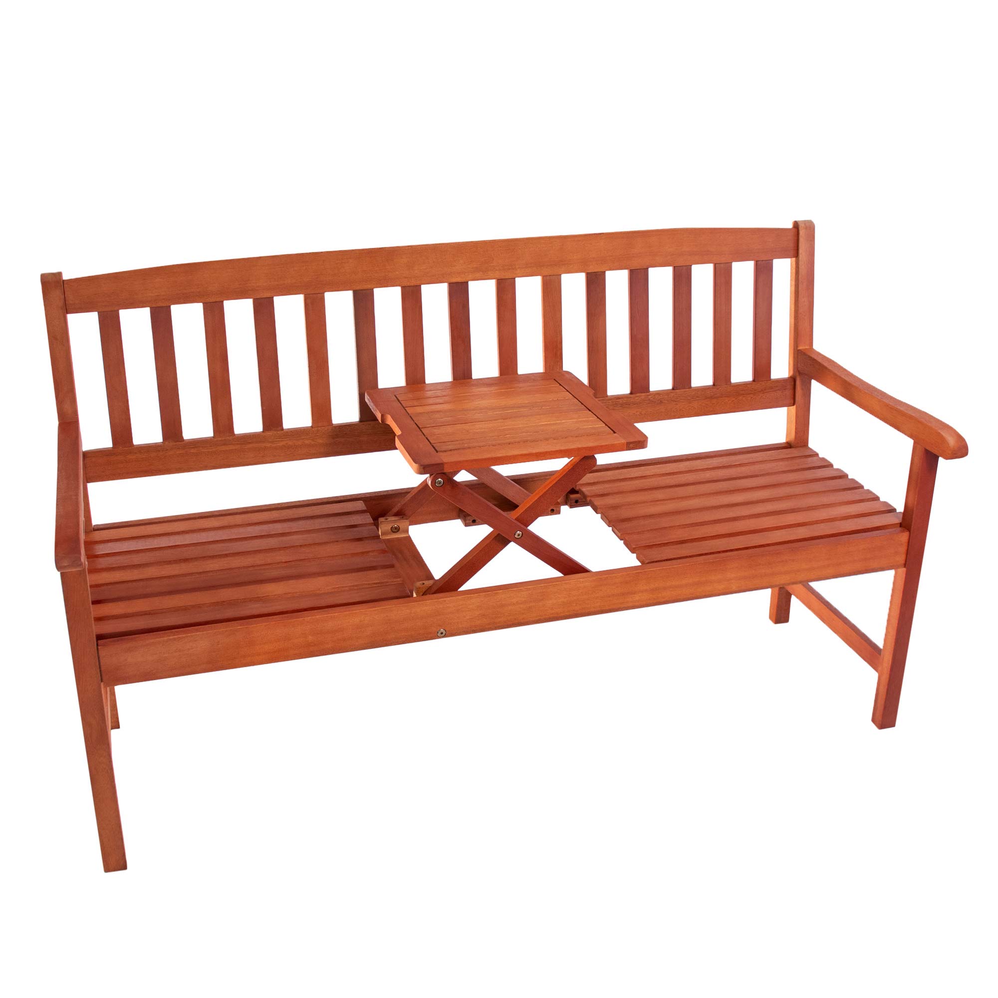 Gartenbank Karlstad 3-Sitzer - Natur Holzbank mit Tisch